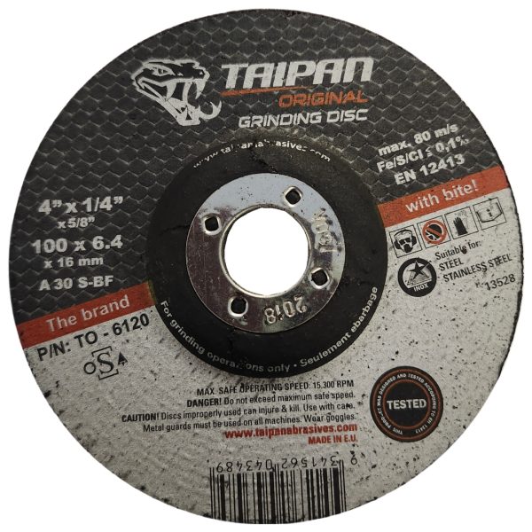 Taipan 4" Original Grinding Disc Type 27 4"x1/4"