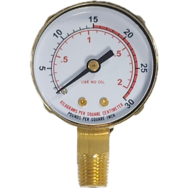 Pressure Gauge 0-30 PSI 1/4 NPT Acetylene B30