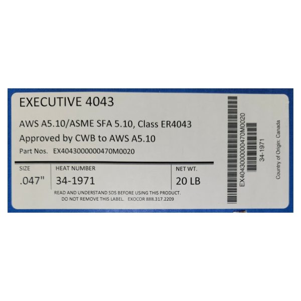 Executive 4043 .047 aluminum wire 20 lb.spool